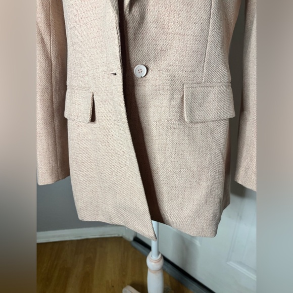 PsyCho | oversized, pink tan linen blazer plus linen bra. Textured. Structured. - Picture 2 of 13